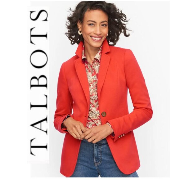 Talbots Orange Blazer Structured Size 14P NWOT - Picture 1 of 15